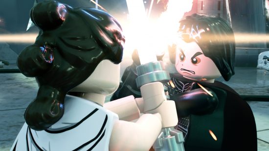 Best Xbox One games: Lego versions of Rey and Kylo fight in Lego Star Wars The Skywalker Saga