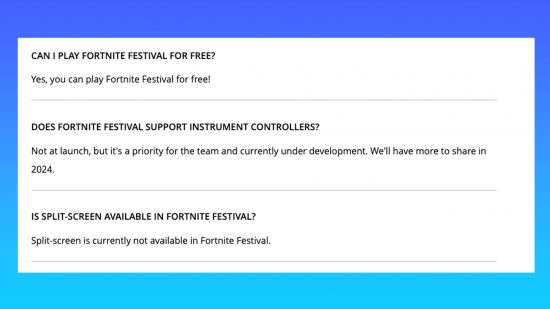 Fortnite Festival instrument controller support update
