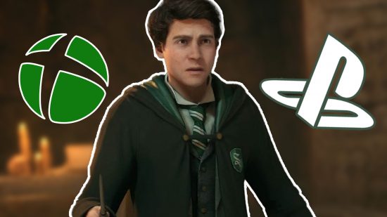Most Googled game 2023: a Slytherin student surrounded by a PS and Xbox logo