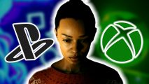 PS5 Xbox stats year in review: an image of Saga Anderson from Alan Wake 2 with both Xbox logo and PS5 logo