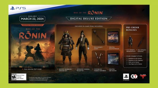 Rise of the Ronin PS5 release date pre-order bonuses