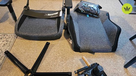 Secretlab Titan EVO 2022 review: All of the Secretlab chair parts laid out on the floor