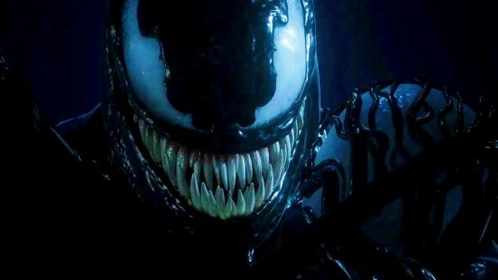 Spider-Man 2 interview Venom story day one: an image of Venom smiling