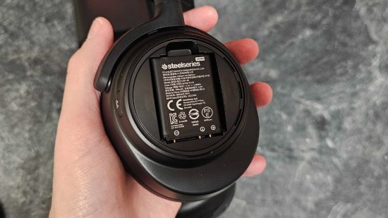 SteelSeries Arctis Nova Pro Wireless review: Battery slot in the SteelSeries Arctis Nova Pro Wireless headset