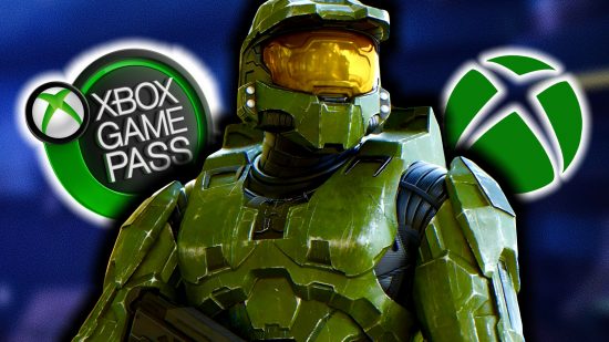 Xbox Game Pass free ads concept: an image of Master Chief and Xbox logos