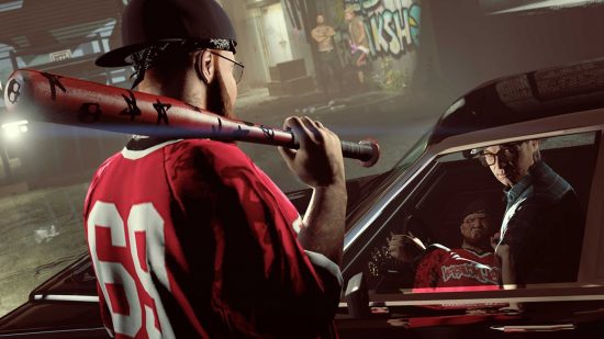 best multiplayer games: an image of a player holding a bat in GTA Online.