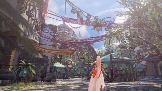 Best Xbox Game Pass games Tales of Arise: Shionne from Tales of Arise standing in a market square.