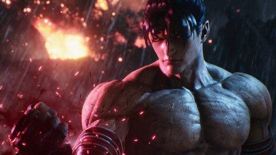 Best Xbox multiplayer games: a topless Jin clenching his fist in Tekken 8