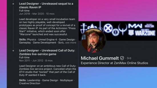 Call of Duty Zombies live service game michael gummelt
