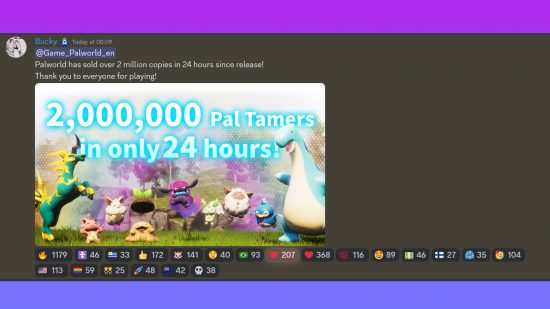 Palworld multiplayer xbox: An image of the Palworld discord server.