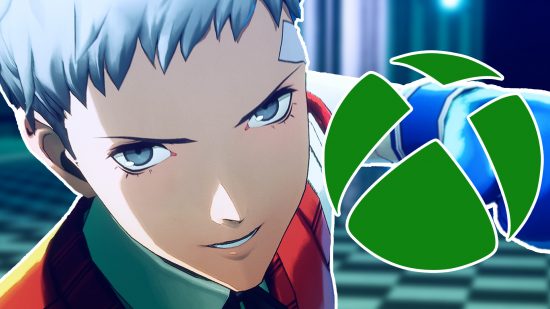 Persona 3 Reload reviews Xbox Game Pass: a blue haired boy wearing a school uniform and blue boxing glove