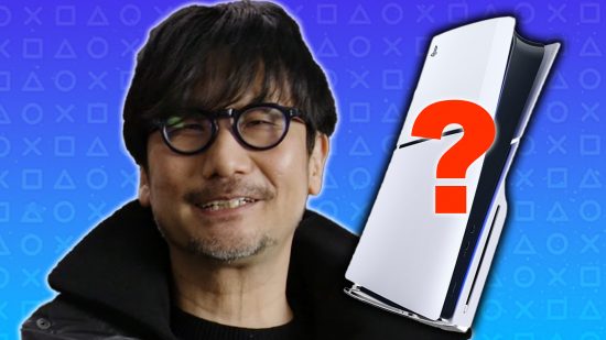 An image of Hideo Kojima and a PS5: Physint announcement