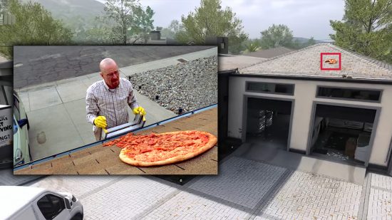 MW3 Breaking Bad easter egg: An image of Walter White and Pizza in breaking bad and the mw3 map stash house.