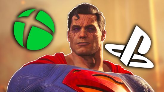 new superman game: An image of Superman in Suicide Squad Kill the Justice League.