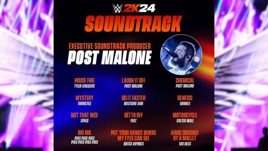 WWE 2K24: An image of the WWE 2K24 soundtrack