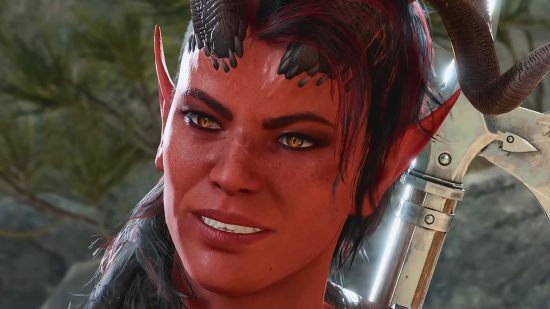 Baldur's Gate 3 Xbox discs: a red-skinned woman with black horns