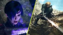Dragon's Dogma 2 Pawns in the rift: An image of the Arisen and a Pawn fighting a Drake in Dragon's Dogma 2.