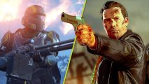 Helldivers 2 Max Payne 3 best third person shooters: An image of a Helldiver and Max Payne.