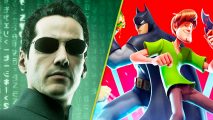 MultiVersus Keanu Reeves Neo The Matrix: An image of Neo from The Matrix Awakens and Batman in MultiVersus.