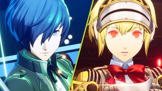 Persona 3 Reload Expansion Pass Wave one: a blue haired boy next to a blonde-haired girl