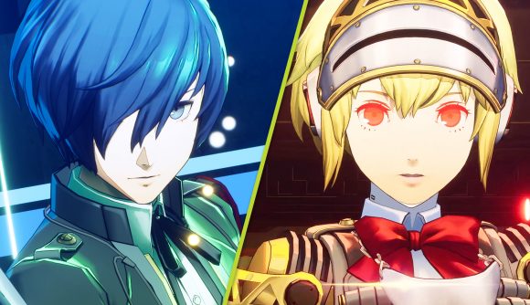 Persona 3 Reload Expansion Pass Wave one: a blue haired boy next to a blonde-haired girl