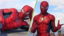 Spider-Man 2 update Sam Raimi suit: An image of Spider-Man wearing the Sam Raimi suit in Marvel's Spider-Man 2.