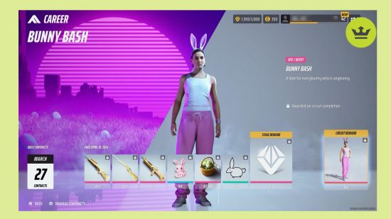 The Finals Bunny Bash free skins: An image of The Finals Bunny Bash rewards.