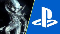 Alien Rogue Incursion reveal trailer: An image of a Xenomorph and the PlayStation logo.