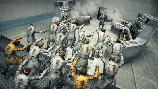 Best Xbox zombie games: A horde of zombies rush into a scientific facility