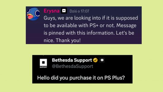 Fallout 4 PS Plus next-gen update: An image of Bethesda addressing the Fallout 4 PS Plus update.