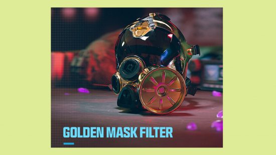 MW3 Season 3 Reloaded update: An image of the Golden Gas Mask Filter.
