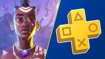 PS Plus Dave the Diver Tales of Kenzera Zau: a young man with shamanic markings, wearing ornate necklaces