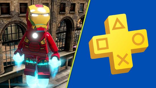 PS Plus April Games 2024: An image of Iron Man in Lego Marvel's Avengers.