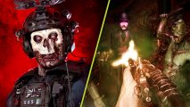 Sker Ritual Call of Duty Zombies game: An image of Zombie Ghost in MW3 and Quiet Ones in Sker Ritual.