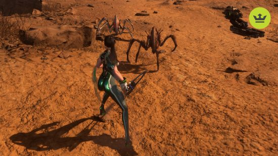 Stellar Blade combat: Eve staring down two Naytiba
