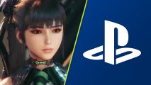 Stellar Blade PlayStation puzzle: Eve with her black hair and green suit next to the PlayStation logo