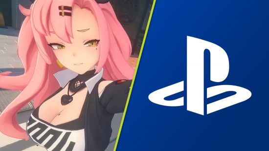 Zenless Zone Zero pre-registration PS5: a pink-haired girl next to the PS logo