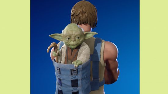 Fortnite Star Wars Yoda back bling: An image of Yoda in the new Star Wars Fortnite update.