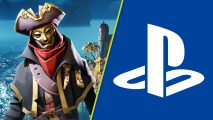 Sea of Thieves PlayStation Charts: An image of a pirate in Sea of Thieves and the PS Logo.