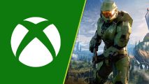 Xbox exclusives no red line Microsoft: Master Chief in his patented green armor next to the Xbox logo