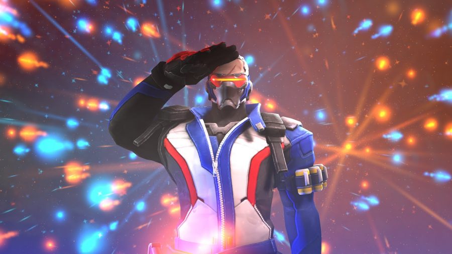Overwatch Soldier 76 saluting