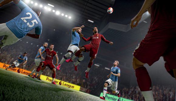 Van Dijk heads the ball in FIFA 21