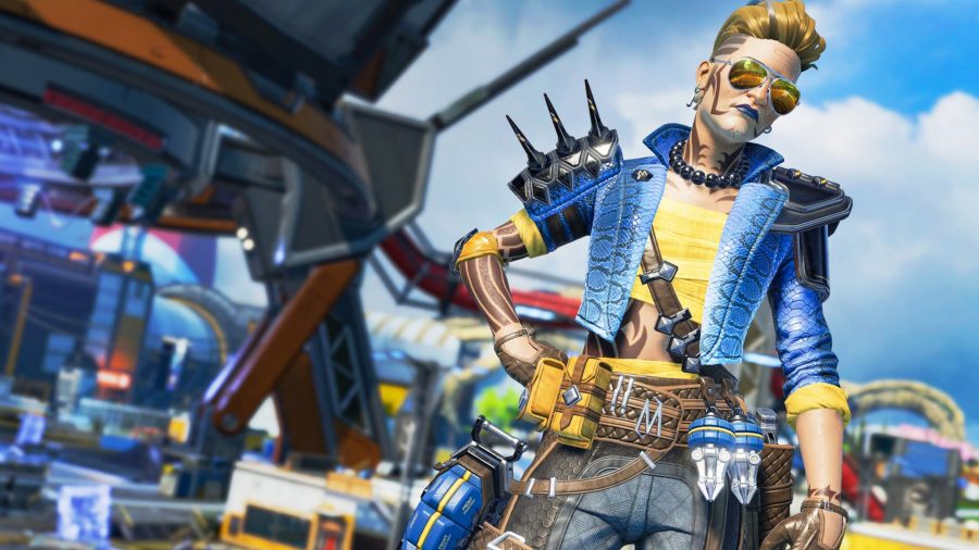 Apex Legends tier list: Maggie in a blue jacket with spiked epautlets