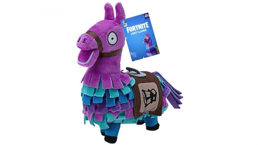 紫色和蓝色Fortnite骆驼战利品毛绒玩具