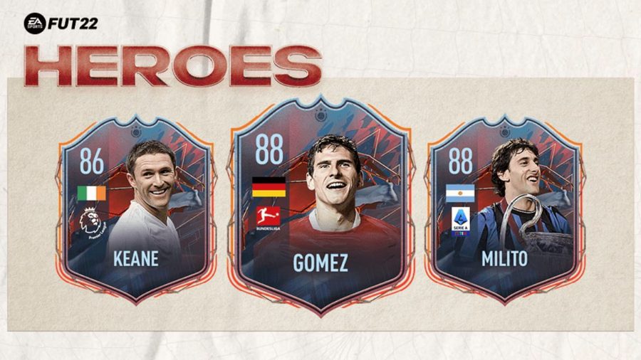 FIFA 22 heroes: FIFA 22 FUT Hero cards for Robbie Keane, Mario Gomez, and Diego Milito