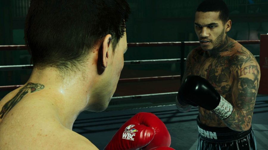 Two fighters begin to square off in the ring of Esports Boxing Club
