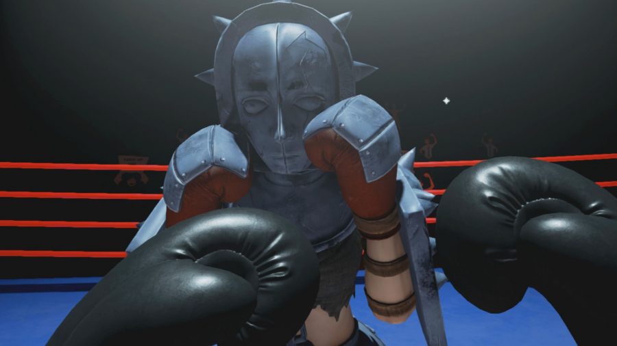 One opponent squares up against the player in VR.