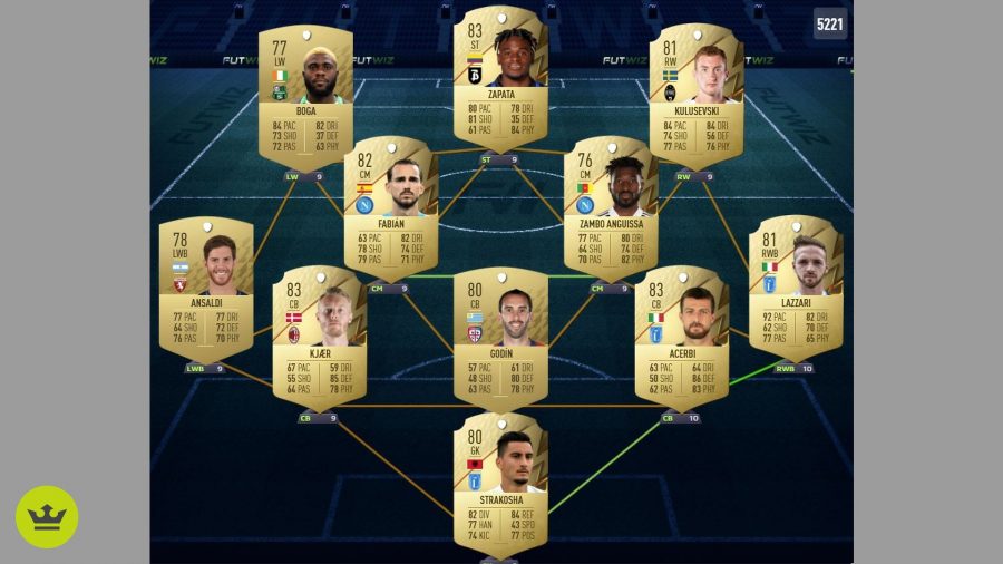 A FIFA 22 squad of Serie A players for completing the Around the World SBC