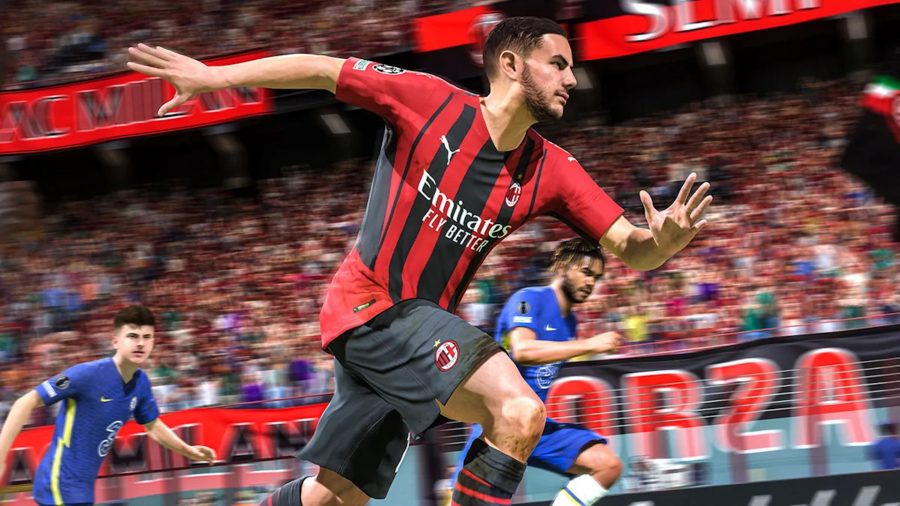 best FIFA 22 formations: A player rushes for the ball in FIFA 22