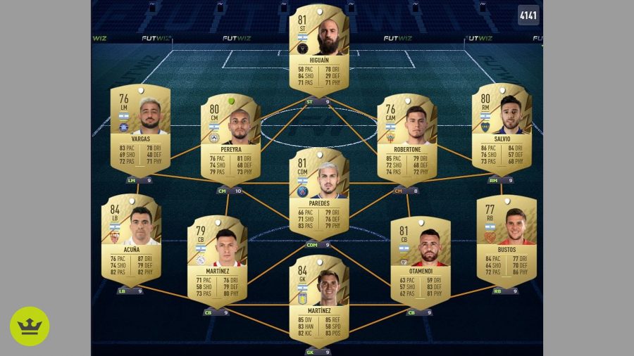 A FIFA 22 squad of Argentina players for the First XI SBC